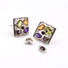 Gem Studded Silver Earring J Ef 104