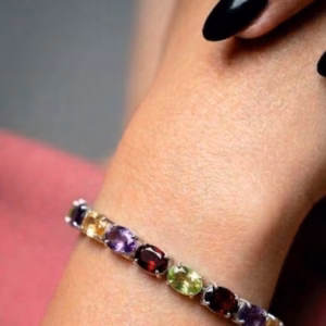Gems Studded Silver Bangle M Bl 02 1