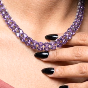 Silver Necklace With Amethysts M Nl 04 1