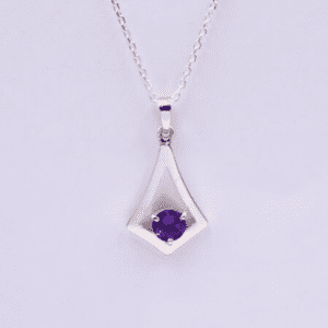 Silver Pendant With Amethyst P Pl 323