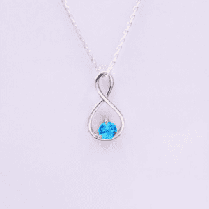Silver Pendant With Blue Topaz P Pl 322