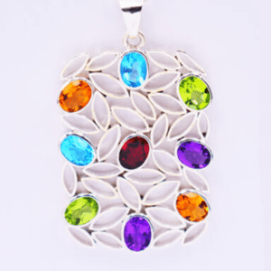 Silver Pendant With Ceylon Stones Ca Pl 35 1