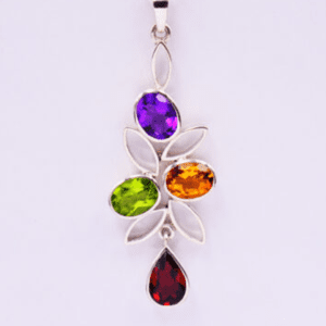 Silver Pendant With Ceylon Stones Ca Pl 54 1