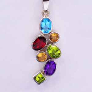 Silver Pendant With Ceylon Stones P Pl 305 1