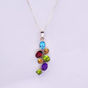 Silver Pendant With Ceylon Stones P Pl 305 2