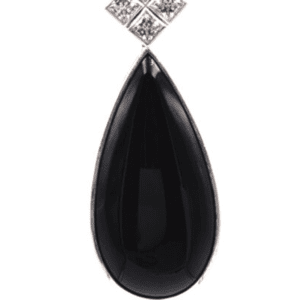 Silver Pendant With Onyx Cubic Zirconia P Pl 270 1