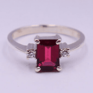 Silver Ring With Garnet Cubic Zerconia P Rl 242 1
