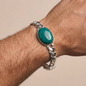 Sterling Silver Bracelet With Turquoise Z Gbl 21 1