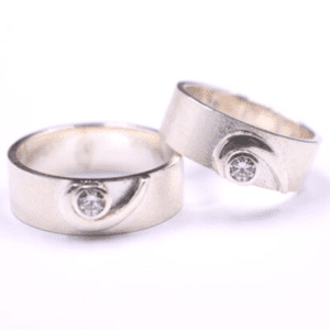 Sterling Silver Couple Rings With Cubic Zirconia P Rl 210 1