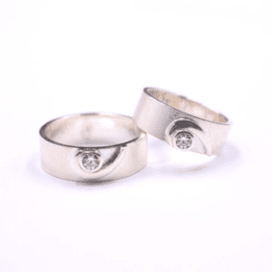 Sterling Silver Couple Rings With Cubic Zirconia P Rl 210