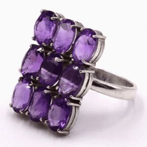 Sterling Silver Ring With Amethyst M Rl 03a 1