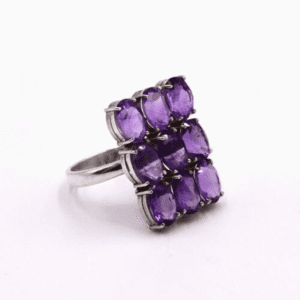 Sterling Silver Ring With Amethyst M Rl 03a