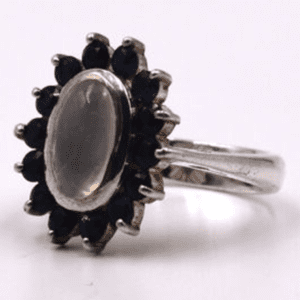 Sterling Silver Ring With Moonstone Blue Sapphire As Rl 08 1