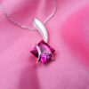 Silver Pendant With Pink Topaz P Pl 346