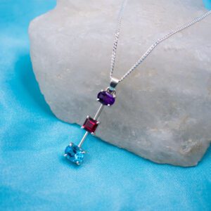 Silver Pendant With Amethystsgarnet And Bluetopaz P Pf 349 1