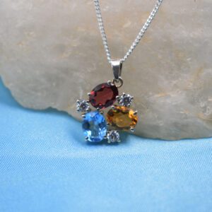 Silver Pendant With Garnetblue Topazcitrine And Cubic Zirconia P Pl 335 1