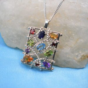 Silver Pendant With Garnetblue Topazcitrineamethystsperidot And Spinel P Pl 345 1