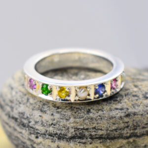 Sterling Silver Ring With Nawarathna Stones P Rl 12 1