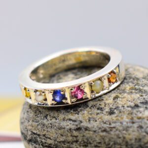 Sterling Silver Ring With Nawarathna Stones P Rl 12 2