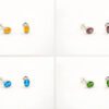 Stud Earrings With Gem Stones J El 26