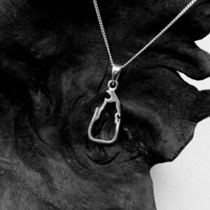 Silver Outline Sri Lanka Pendant Ca Pf 240 1