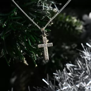 Silver Cross Pendant With Cubic Zirconia Ca Pf 72 1