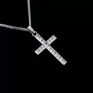 Silver Cross Pendant With Cubic Zirconia Ca Pf 73