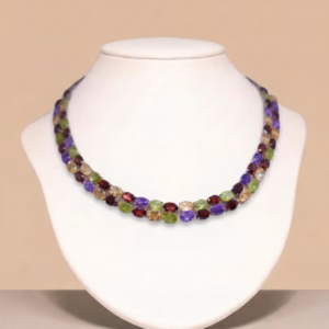 Silver Necklace with Ceylon Stone (M-NL 04)