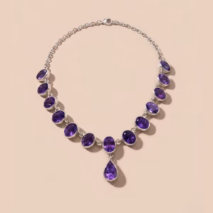 Silver Necklace with Amethysts (DE-NL 03)