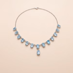 Silver Necklace with Blue Topaz (M-NL 05)