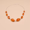 Silver Necklace With Amber Nf 145