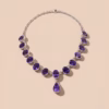 Silver Necklace With Amethysts De Nl 03