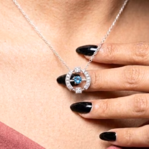 Silver Necklace With Blue Topaz And Zirconia Su Nf 05 1