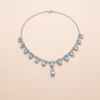 Silver Necklace With Blue Topaz M Nl 05