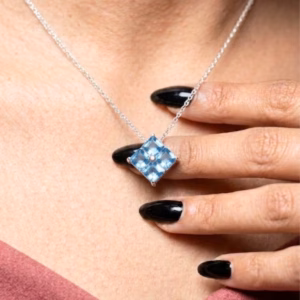 Silver Necklace With Blue Topaz Su Nf 06 1