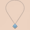 Silver Necklace With Blue Topaz Su Nf 06