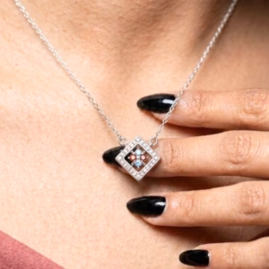 Silver Necklace With Blue Topazgarnet And Zirconia Su Nf 06 1