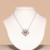 Silver Necklace With Blue Topazgarnet And Zirconia Su Nf 06