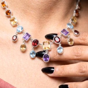 Silver Necklace With Ceylon Stone De Nl 02 1