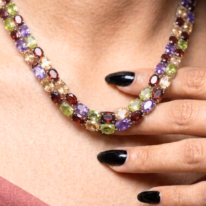 Silver Necklace With Ceylon Stone M Nl 04 1