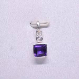 Silver Pendant Amethysts With Zirconia J Pf 53