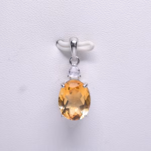 Silver Pendant Citrine With Zirconia S Pl 48