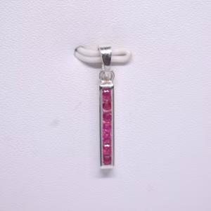 Silver Pendant Red Zirconia P Pl 281