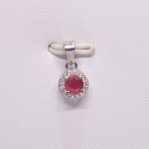 Silver Pendant Ruby With Zirconia Z Pl 58