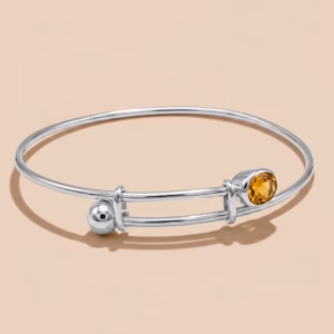 Sterling Silver Bangle with Citrine (BF 37)