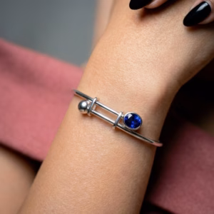 Sterling Silver Bangle With Amethyst Bf 37 1