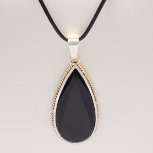 Silver Pendant With Onyxz Pf 344