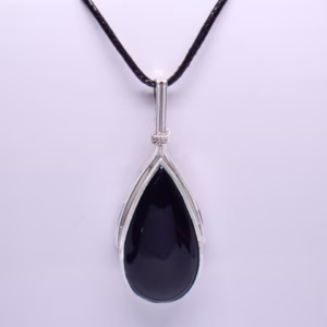 Silver Pendant With Onyxz Pf 346