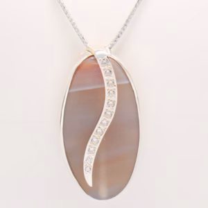 Silver Pendant With Quartz And Zircons Pf 357