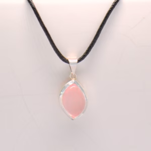 Silver Pendant With Rose Quartz Spl 49
